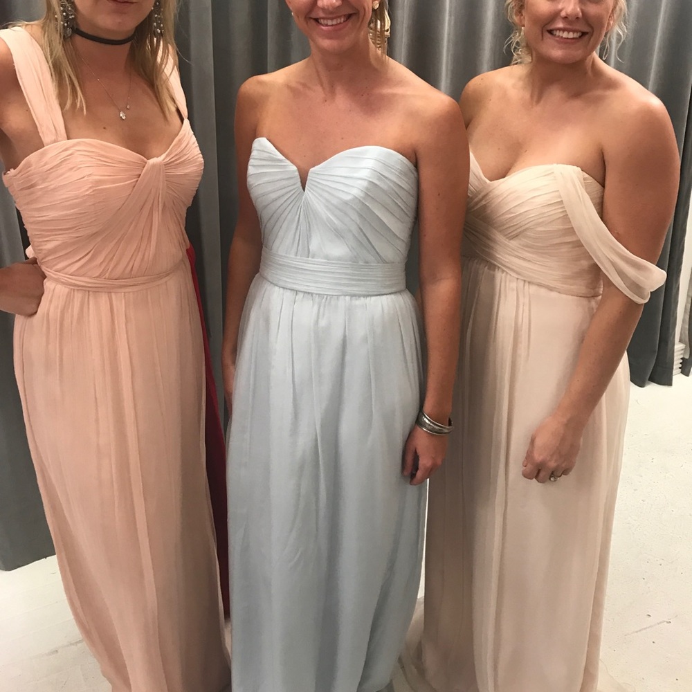 Amsale Rose Silk Crinkle Chiffon dress